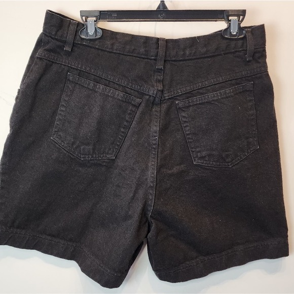 Vintage 90's Black Denim High Waisted Jean Shorts Size XL - Picture 3 of 5